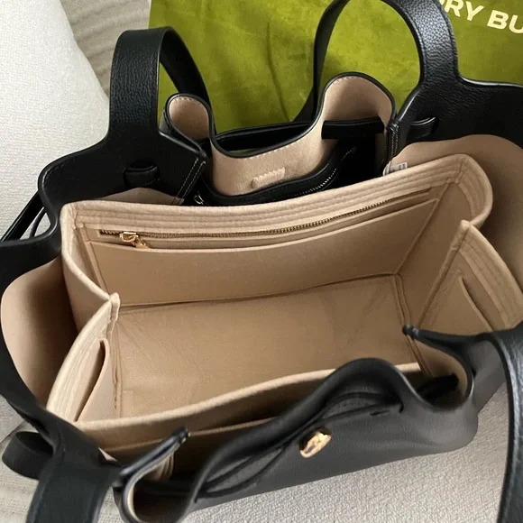 Tory Burch Black Romi Leather Tote - Picture 3 of 10